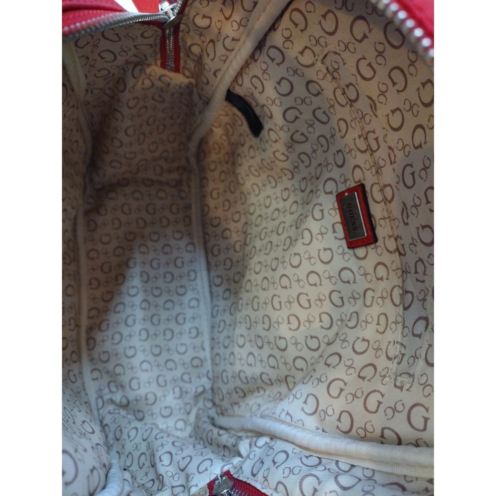 Guess Rock Beat Red Nylon Backpack Dual Zipper Approximately 12" X‎ 10" Casual - Picture 5 of 8